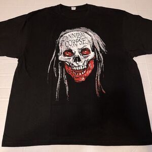 Vintage Cannibal Corpse Rotting Skull Zombie Death Metal Band T Shirt Men's 2XL